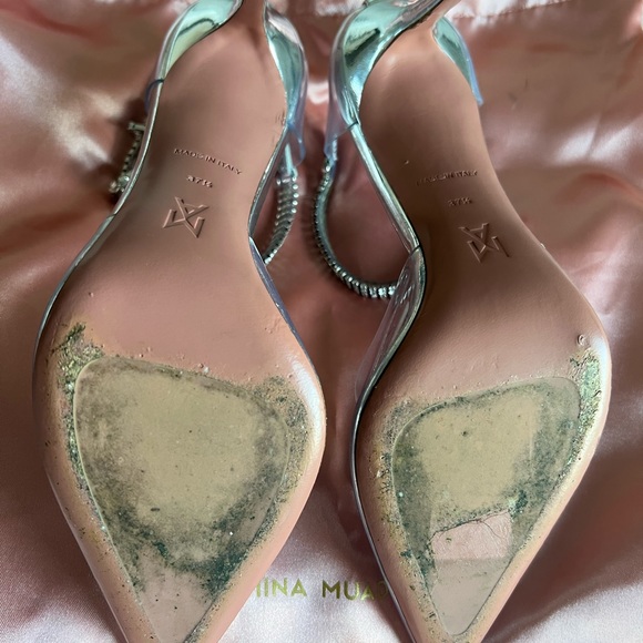 Amina Muaddi Ursina Crystal Strap Clear Pump in Pvc Transparent 37.5 FIRM PRICE - Picture 6 of 12